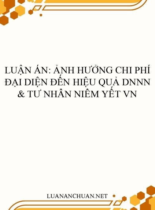 Luận án: Ảnh hưởng chi phí đại diện đến hiệu quả DNNN & tư nhân niêm yết VN