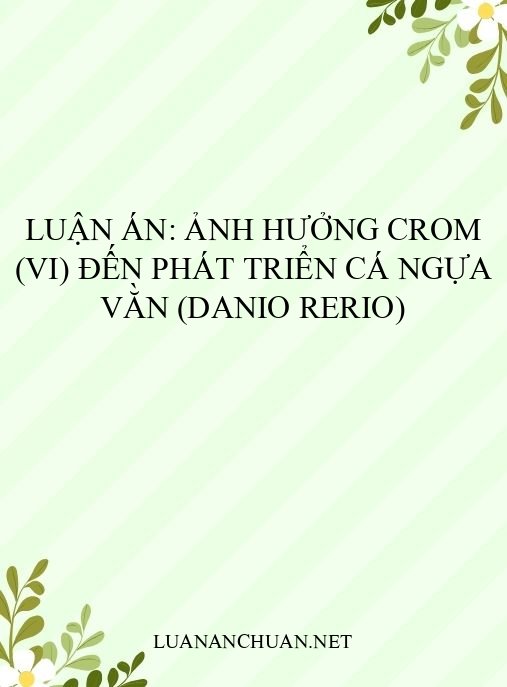 Luận án: Ảnh hưởng Crom (VI) đến phát triển cá ngựa vằn (Danio rerio)