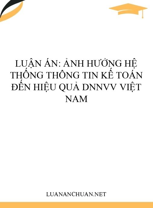 Luận án: Ảnh hưởng hệ thống thông tin kế toán đến hiệu quả DNNVV Việt Nam