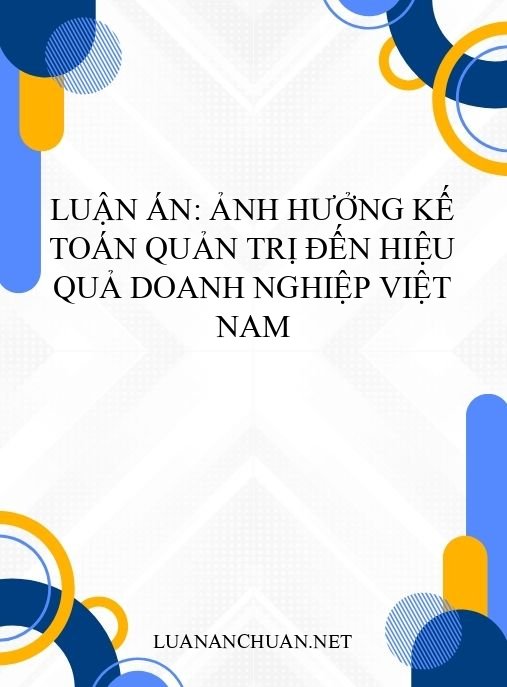 Luận án: Ảnh hưởng kế toán quản trị đến hiệu quả doanh nghiệp Việt Nam