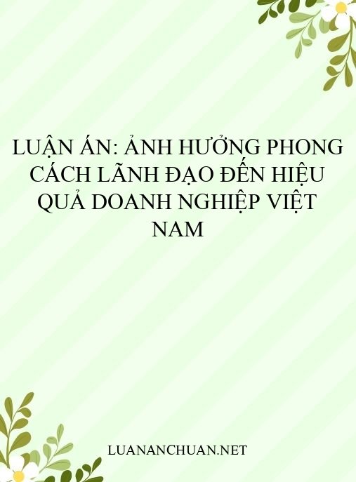 Luận án: Ảnh hưởng phong cách lãnh đạo đến hiệu quả doanh nghiệp Việt Nam