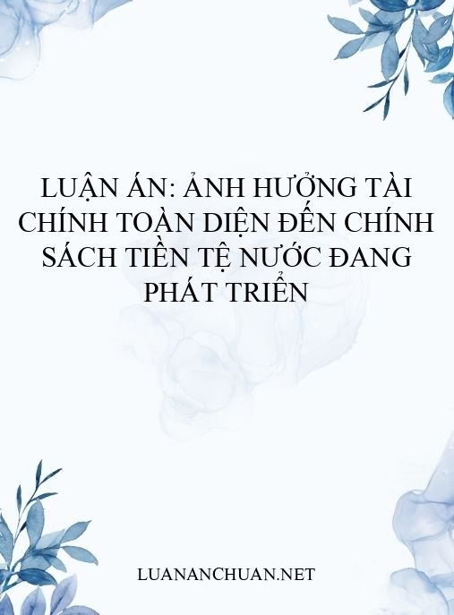 Luận án: Ảnh hưởng tài chính toàn diện đến chính sách tiền tệ nước đang phát triển