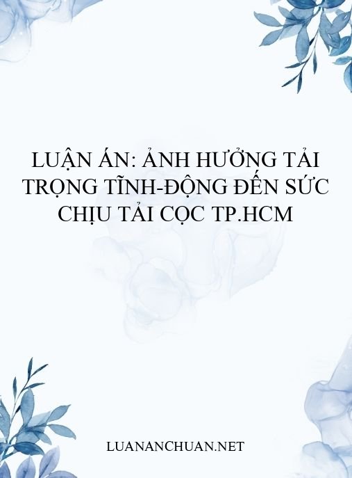 Luận án: Ảnh hưởng tải trọng tĩnh-động đến sức chịu tải cọc TP.HCM