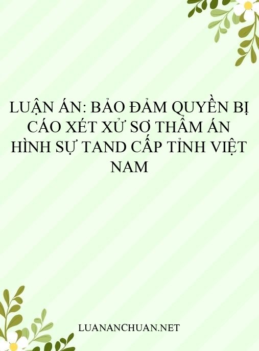 Luận án: Bảo đảm quyền bị cáo xét xử sơ thẩm án hình sự TAND cấp tỉnh Việt Nam