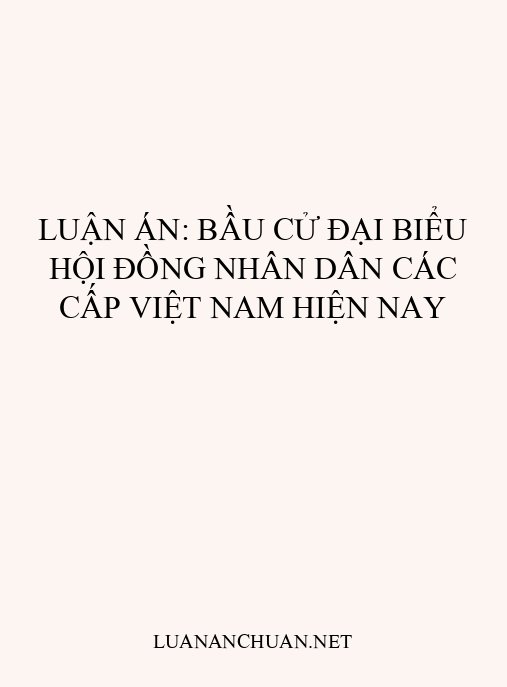 Luận án: Bầu cử đại biểu Hội đồng Nhân dân các cấp Việt Nam hiện nay