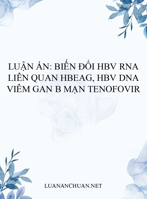 Luận án: Biến đổi HBV RNA liên quan HBeAg, HBV DNA viêm gan B mạn Tenofovir