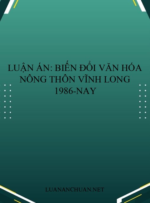 Luận án: Biến đổi văn hóa nông thôn Vĩnh Long 1986-nay