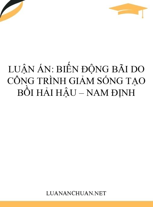 Luận án: Biến động bãi do công trình giảm sóng tạo bồi Hải Hậu – Nam Định