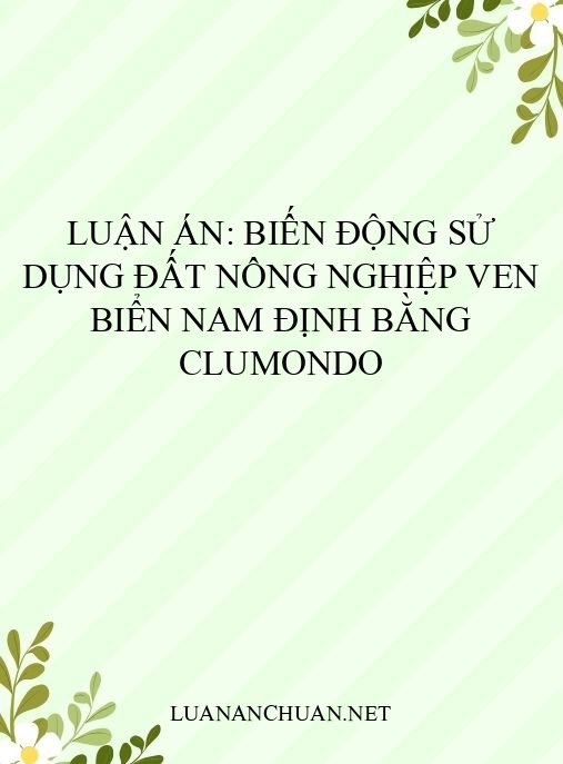 Luận án: Biến động sử dụng đất nông nghiệp ven biển Nam Định bằng CLUMondo