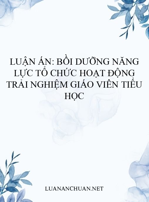 Luận án: Bồi dưỡng năng lực tổ chức hoạt động trải nghiệm giáo viên tiểu học