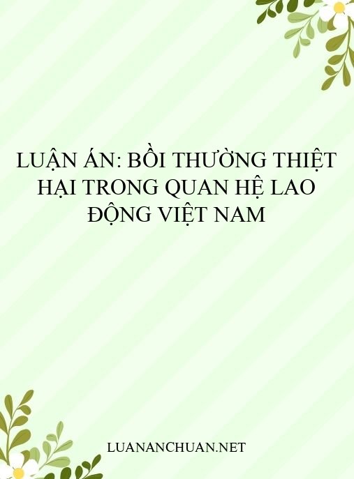 Luận án: Bồi thường thiệt hại trong quan hệ lao động Việt Nam