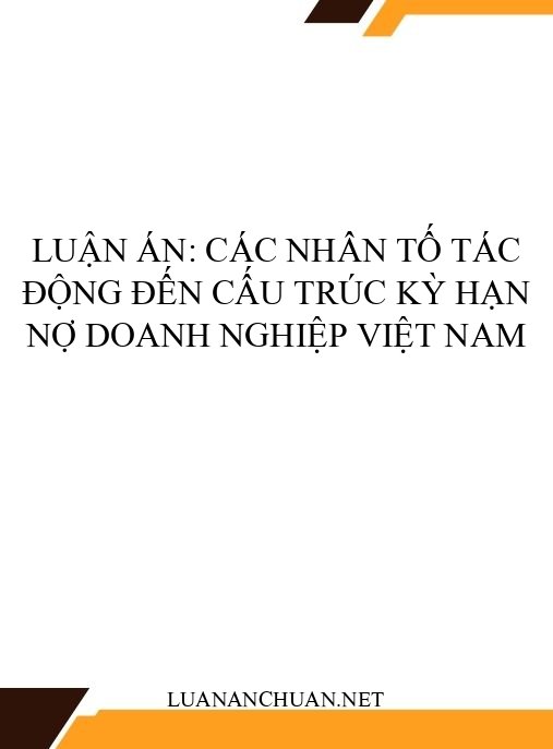 Luận án: Các nhân tố tác động đến cấu trúc kỳ hạn nợ doanh nghiệp Việt Nam