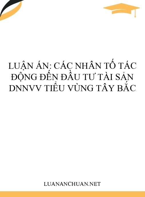 Luận án: Các nhân tố tác động đến đầu tư tài sản DNNVV tiểu vùng Tây Bắc