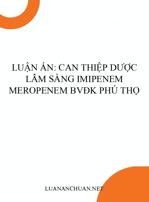 Luận án: Can thiệp dược lâm sàng imipenem meropenem BVĐK Phú Thọ