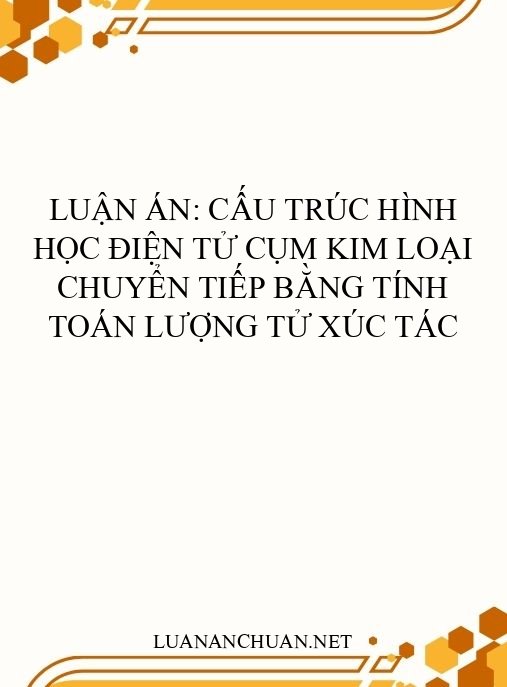 Luận án: Cấu trúc hình học điện tử cụm kim loại chuyển tiếp bằng tính toán lượng tử xúc tác