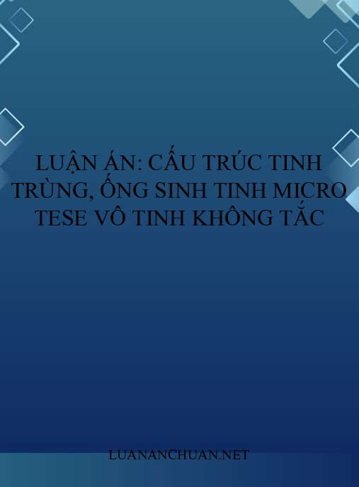 Luận án: Cấu trúc tinh trùng, ống sinh tinh micro TESE vô tinh không tắc