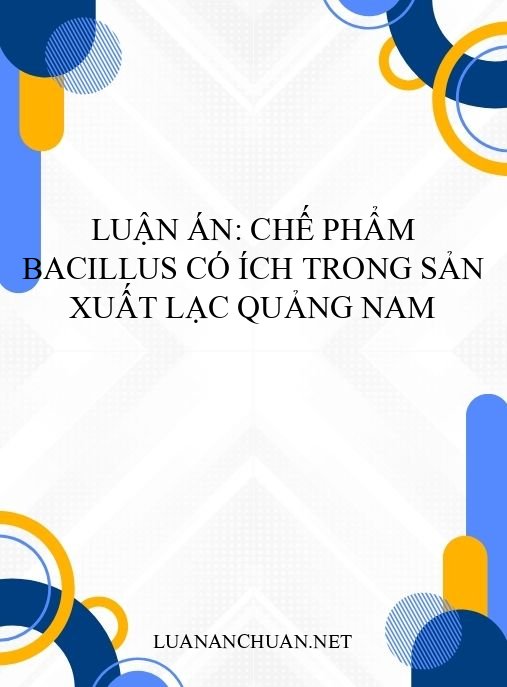 Luận án: Chế phẩm Bacillus có ích trong sản xuất lạc Quảng Nam