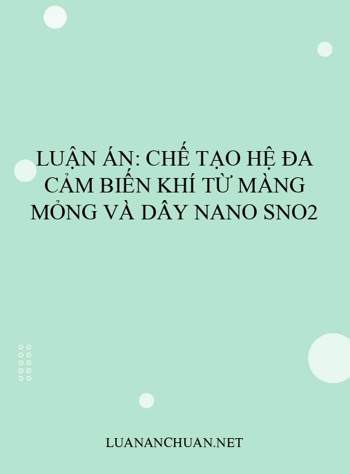 Luận án: Chế tạo hệ đa cảm biến khí từ màng mỏng và dây nano SnO2