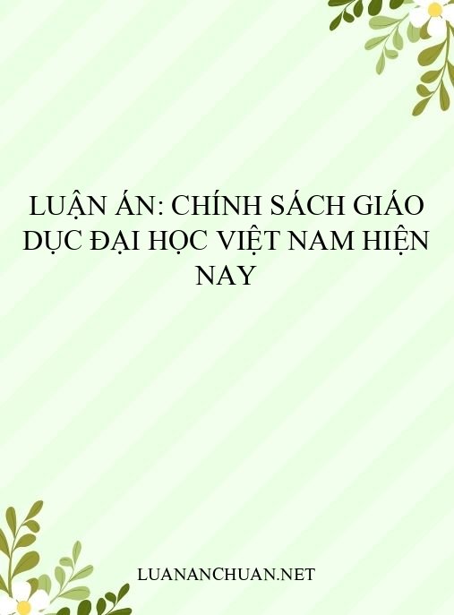 Luận án: Chính sách giáo dục đại học Việt Nam hiện nay