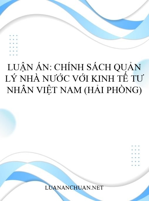 Luận án: Chính sách quản lý nhà nước với kinh tế tư nhân Việt Nam (Hải Phòng)