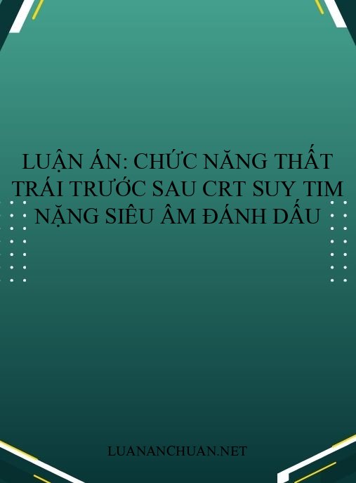 Luận án: Chức năng thất trái trước sau CRT suy tim nặng siêu âm đánh dấu