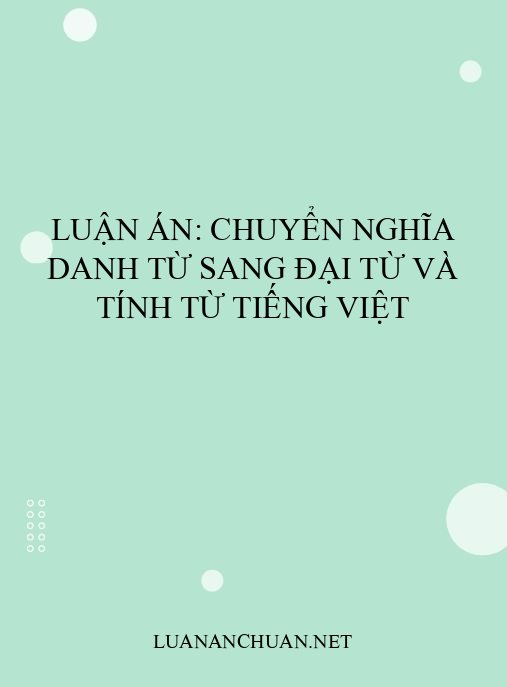 Luận án: Chuyển nghĩa danh từ sang đại từ và tính từ tiếng Việt