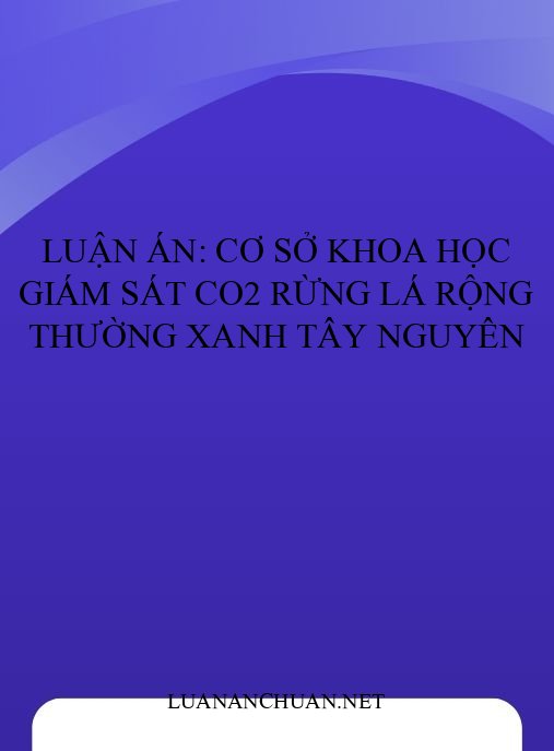 Luận án: Cơ sở khoa học giám sát CO2 rừng lá rộng thường xanh Tây Nguyên