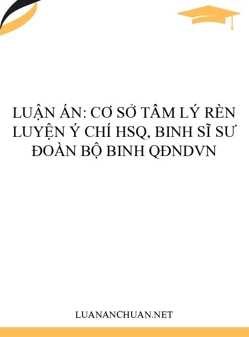 Luận án: Cơ sở tâm lý rèn luyện ý chí HSQ, binh sĩ sư đoàn bộ binh QĐNDVN