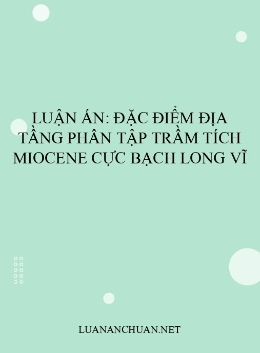Luận án: Đặc điểm địa tầng phân tập trầm tích Miocene cực Bạch Long Vĩ