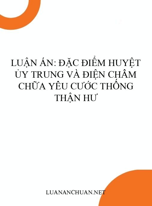 Luận án: Đặc điểm huyệt Ủy trung và điện châm chữa yêu cước thống thận hư