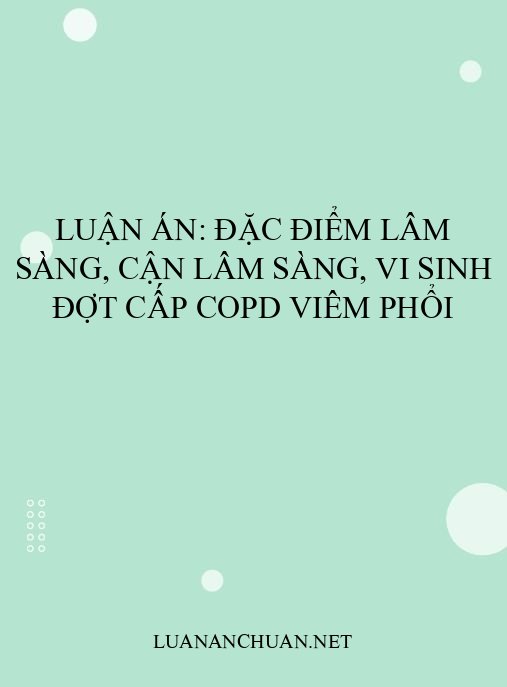 Luận án: Đặc điểm lâm sàng, cận lâm sàng, vi sinh đợt cấp COPD viêm phổi