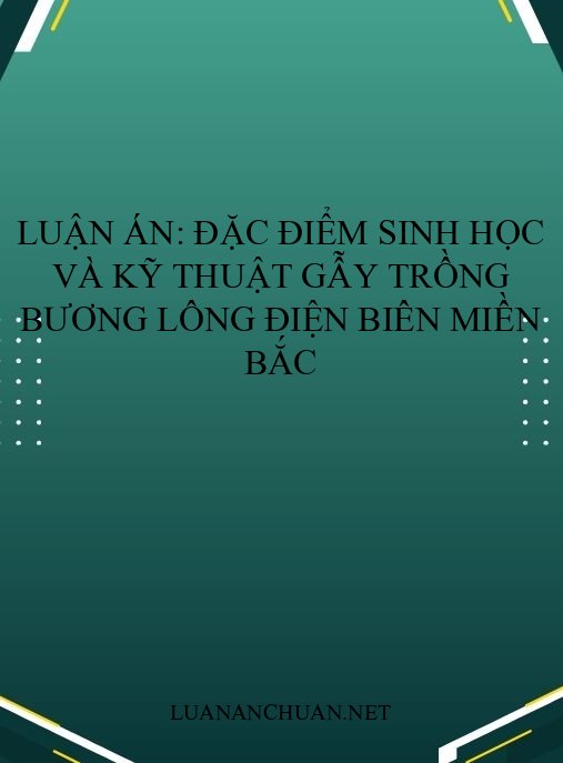 Luận án: Đặc điểm sinh học và kỹ thuật gẫy trồng Bương lông Điện Biên miền Bắc
