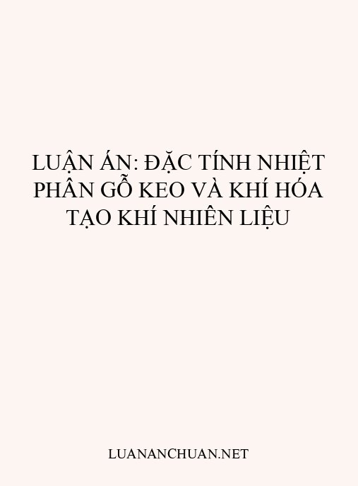 Luận án: Đặc tính nhiệt phân gỗ keo và khí hóa tạo khí nhiên liệu