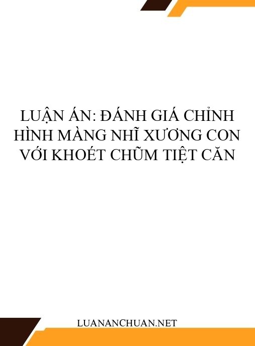 Luận án: Đánh giá chỉnh hình màng nhĩ xương con với khoét chũm tiệt căn