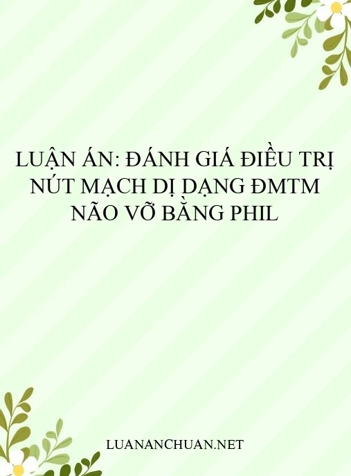 Luận án: Đánh giá điều trị nút mạch dị dạng ĐMTM não vỡ bằng PHIL
