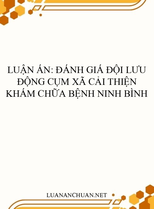 Luận án: Đánh giá đội lưu động cụm xã cải thiện khám chữa bệnh Ninh Bình