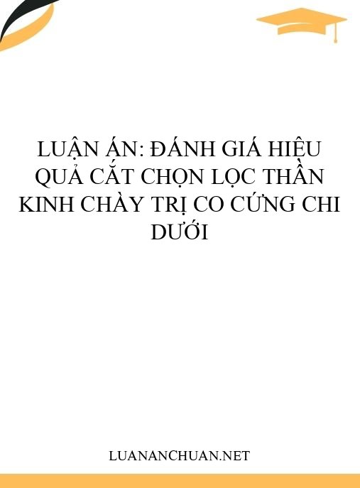 Luận án: Đánh giá hiệu quả cắt chọn lọc thần kinh chày trị co cứng chi dưới