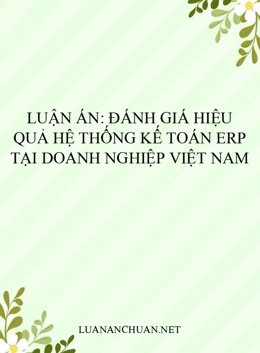 Luận án: Đánh giá hiệu quả hệ thống kế toán ERP tại doanh nghiệp Việt Nam