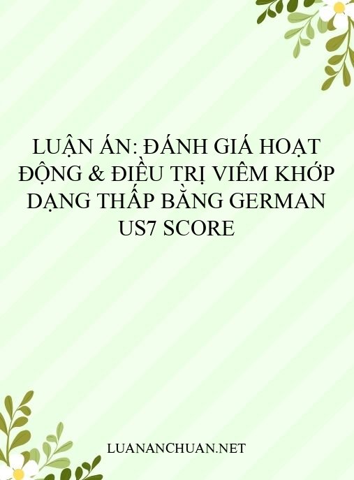 Luận án: Đánh giá hoạt động & điều trị viêm khớp dạng thấp bằng German US7 Score