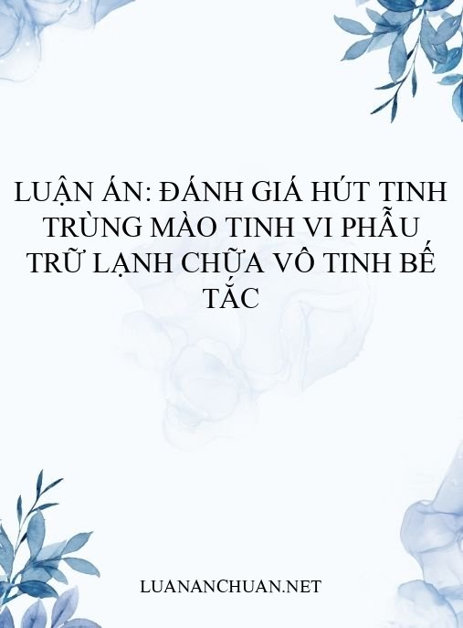 Luận án: Đánh giá hút tinh trùng mào tinh vi phẫu trữ lạnh chữa vô tinh bế tắc