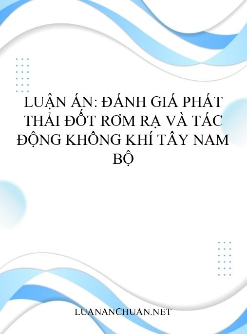 Luận án: Đánh giá phát thải đốt rơm rạ và tác động không khí Tây Nam Bộ