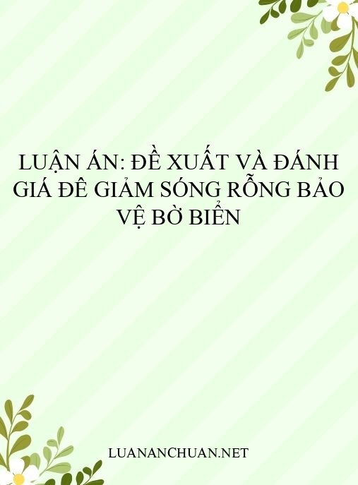Luận án: Đề xuất và đánh giá đê giảm sóng rỗng bảo vệ bờ biển