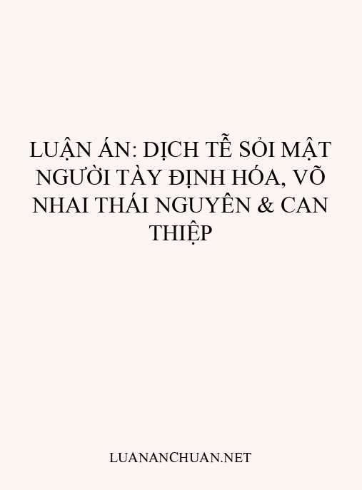 Luận án: Dịch tễ sỏi mật người Tày Định Hóa, Võ Nhai Thái Nguyên & can thiệp