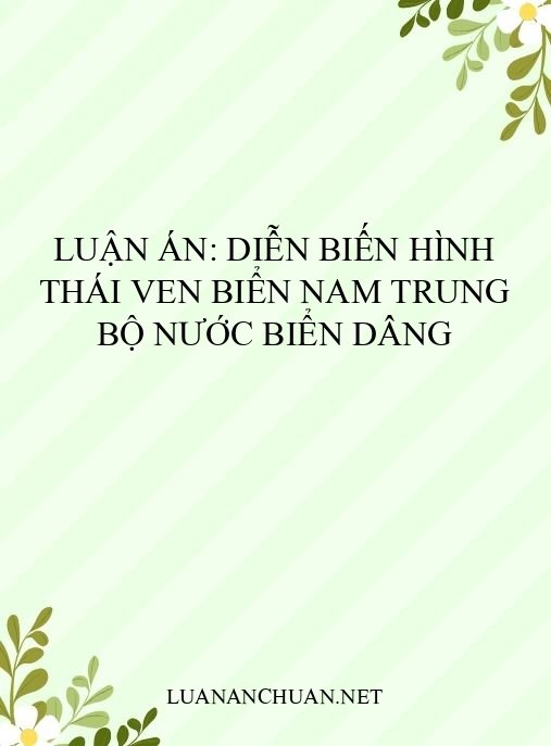 Luận án: Diễn biến hình thái ven biển Nam Trung Bộ nước biển dâng