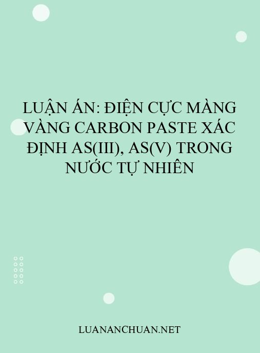 Luận án: Điện cực màng vàng carbon paste xác định As(III), As(V) trong nước tự nhiên