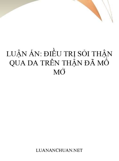 Luận án: Điều trị sỏi thận qua da trên thận đã mổ mở