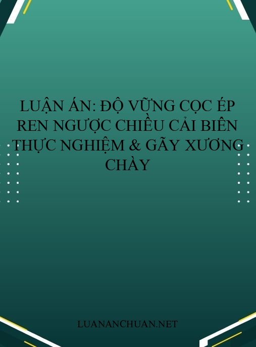 Luận án: Độ vững cọc ép ren ngược chiều cải biên thực nghiệm & gãy xương chày