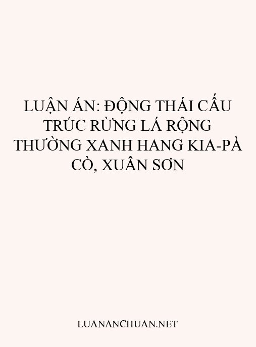 Luận án: Động thái cấu trúc rừng lá rộng thường xanh Hang Kia-Pà Cò, Xuân Sơn