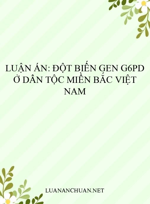 Luận án: Đột biến gen G6PD ở dân tộc miền Bắc Việt Nam