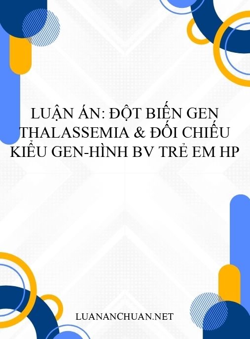 Luận án: Đột biến gen Thalassemia & đối chiếu kiểu gen-hình BV Trẻ em HP